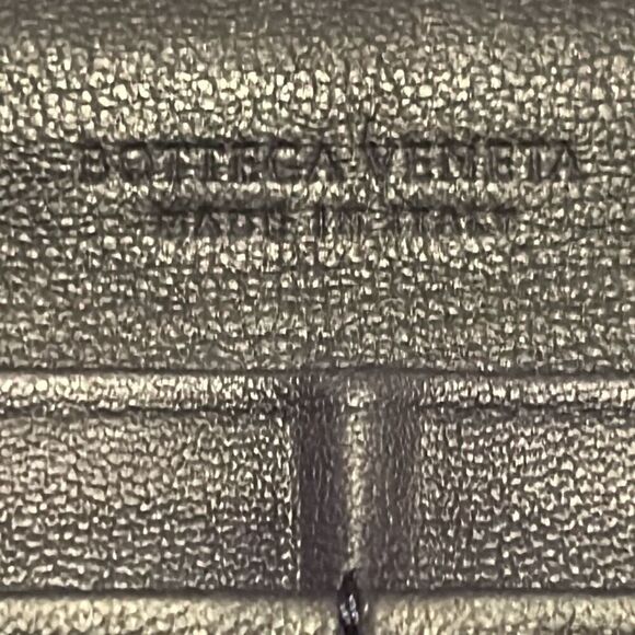 Bottega Veneta Double Zipper Foldover Clutch Wallet Navy Blue Woven Leather - Picture 8 of 14